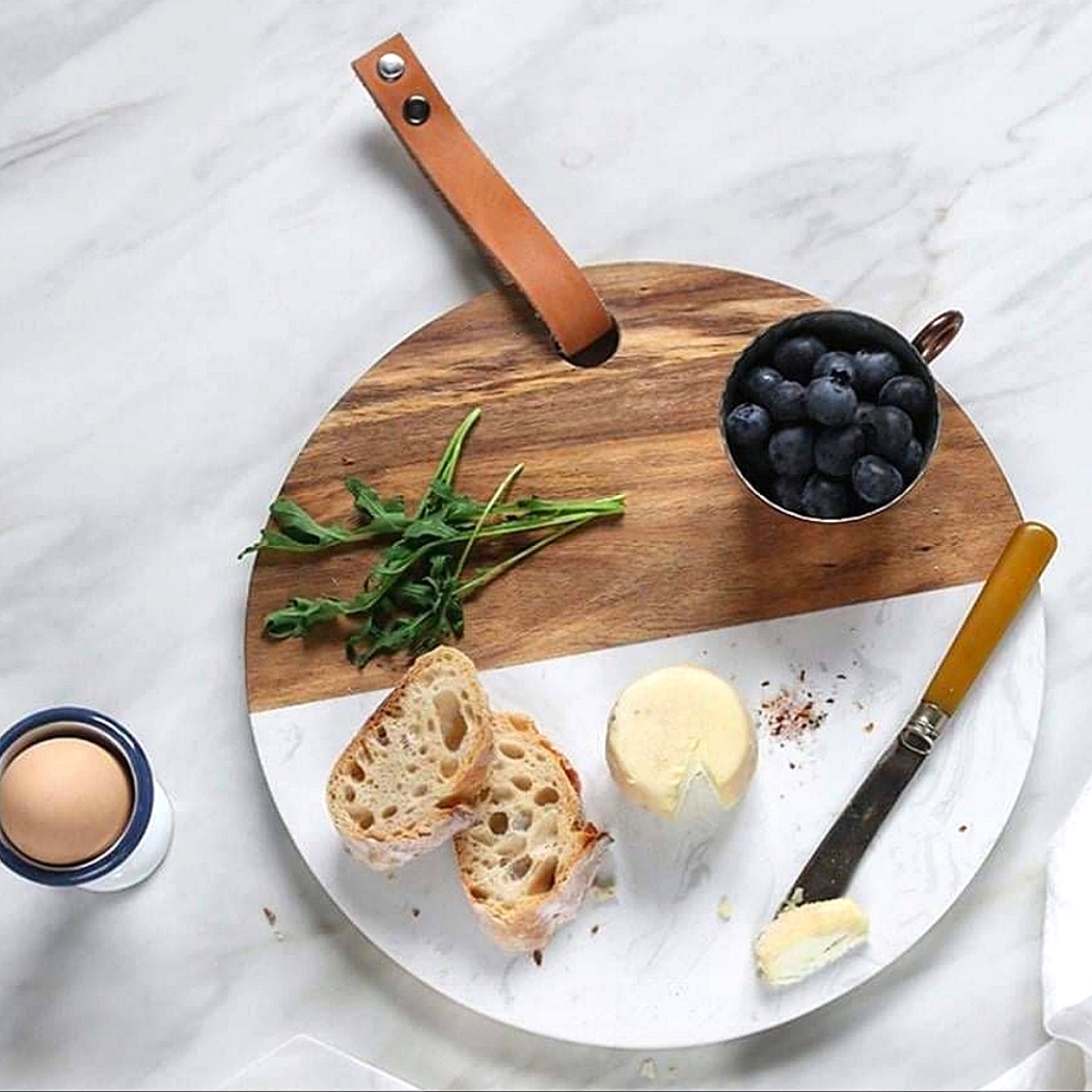 Charcuterie Board 10" Marble+Wood